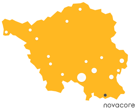 Saarlandkarte mit dem Standort von Novacore